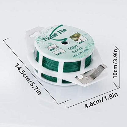 Twist Ties 328 ft (100 m) with Built-In Cutter