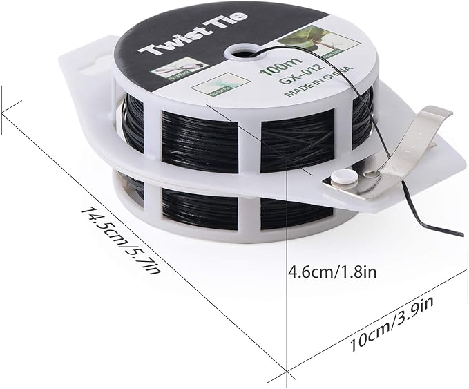 Twist Ties 328 ft (100 m) with Built-In Cutter