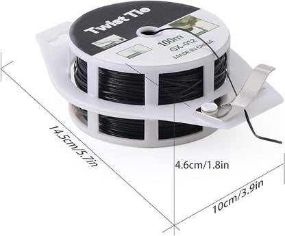 Twist Ties 328 ft (100 m) with Built-In Cutter
