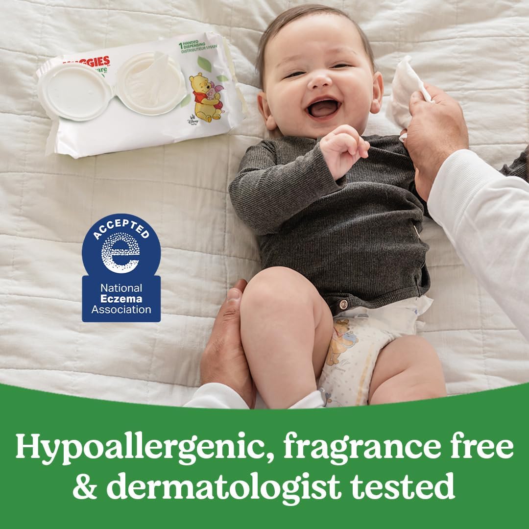 Huggies Natural Care Sensitive Baby Wipes, Unscented, Hypoallergenic, 99% Purified Water, 12 Flip-Top Packs