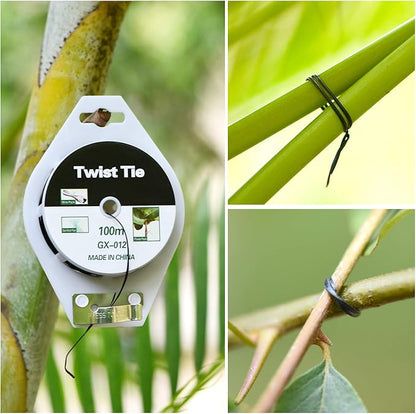 Twist Ties 328 ft (100 m) with Built-In Cutter