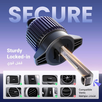 UGREEN Car Phone Holder 4-in-1 – Metal Hook, One-Button Release, Fits iPhone/Samsung