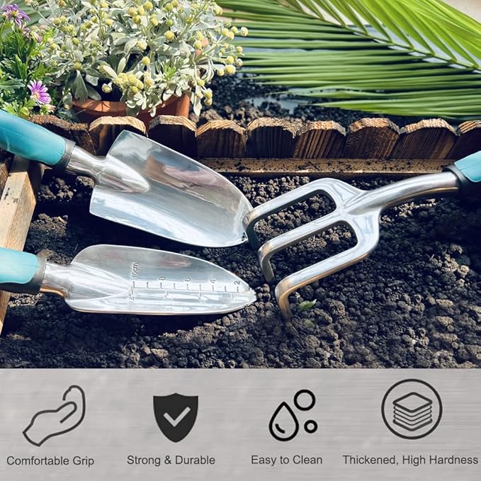 Trowels Cast-Aluminum Garden Hand Shovels with Non-Slip Rubber Grip | Inov-AE
