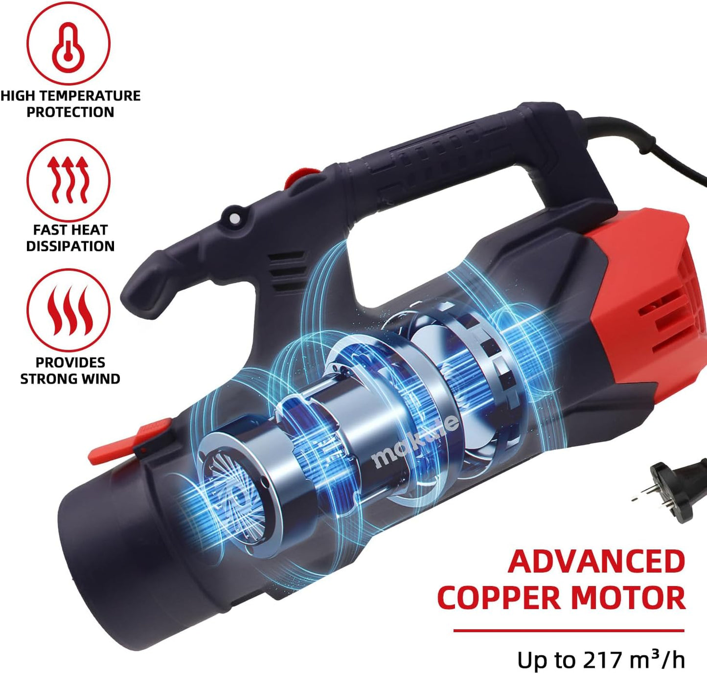 MAKUTE PB111 Leaf Blower - High-Power 3800W Electric Garden Cleaner | Inov-AE