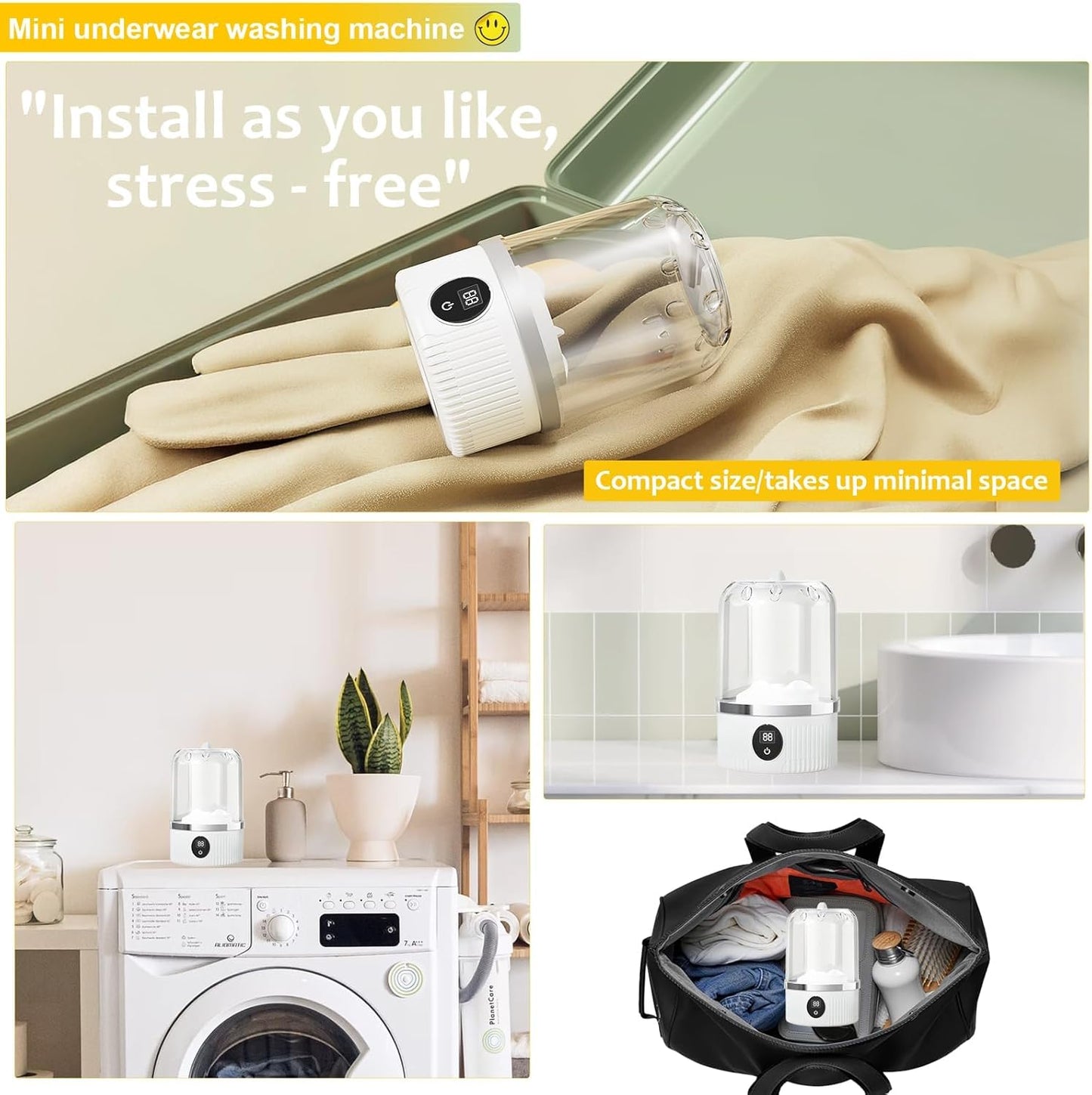 Underwear Washer, Portable Mini Washing Machine 2025