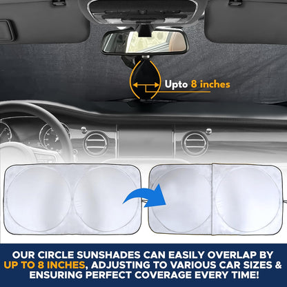 Car Windshield Sun Shade with Storage Pouch (59 inches x 29 inches)