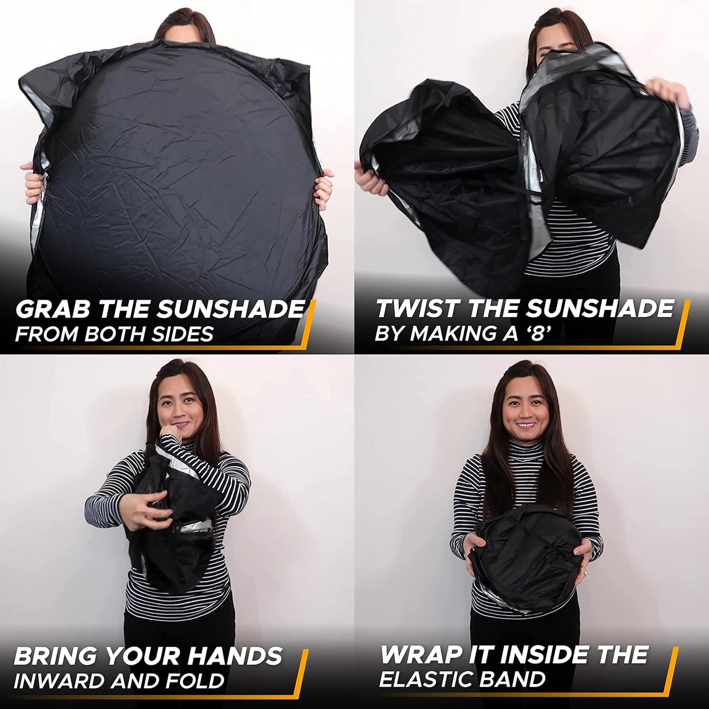 Car Windshield Sun Shade with Storage Pouch (59 inches x 29 inches)