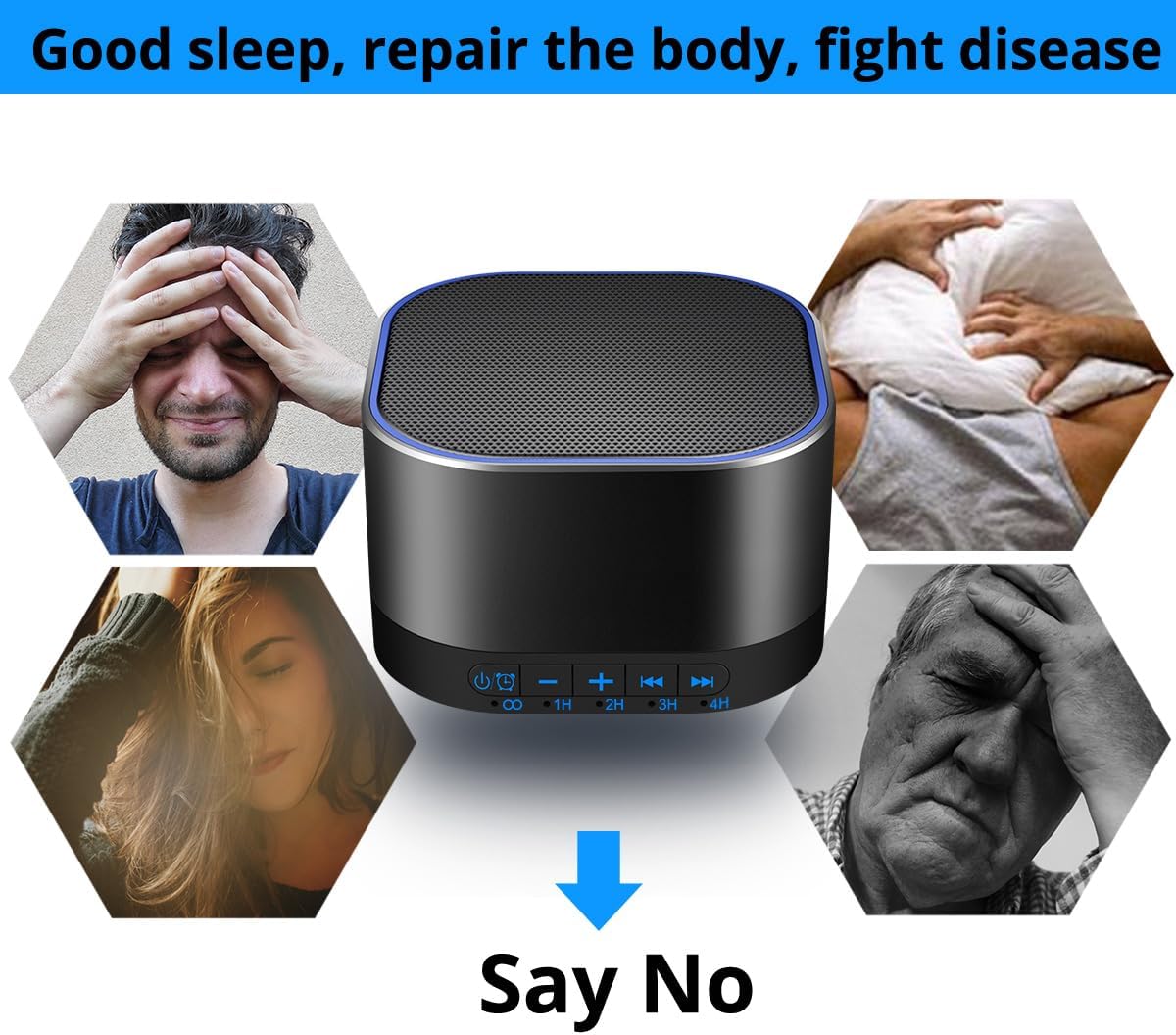 Magicteam White Noise Machine with 20 Non Looping Natural Soothing Sounds Memory