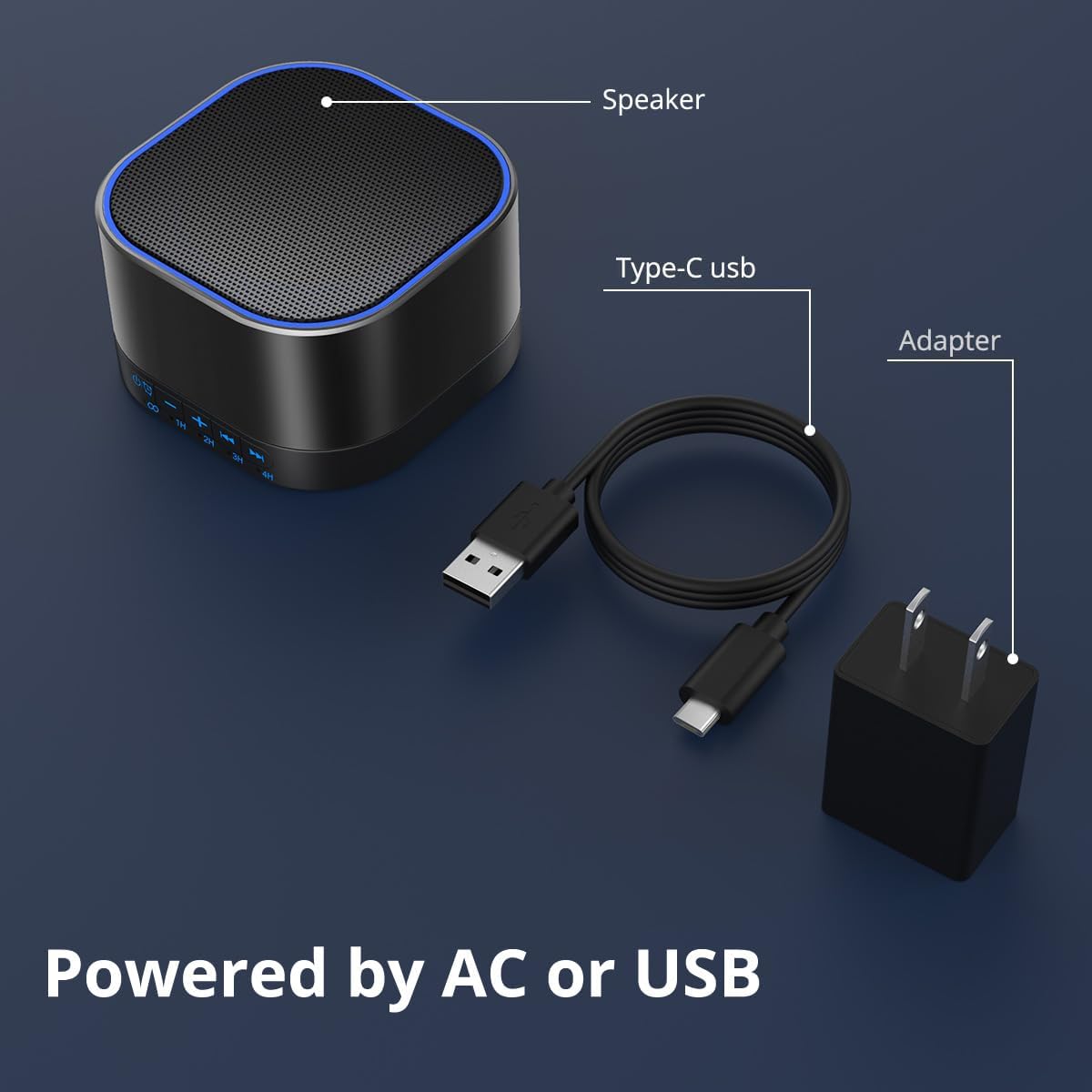 Magicteam White Noise Machine with 20 Non Looping Natural Soothing Sounds Memory