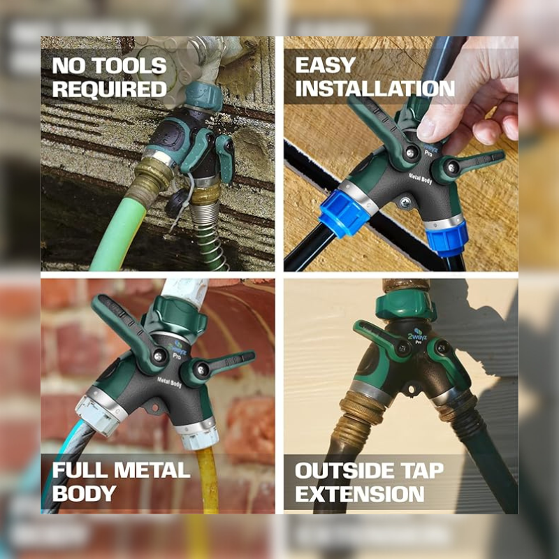 Reinforced metal hose splitter, secured 2020 version