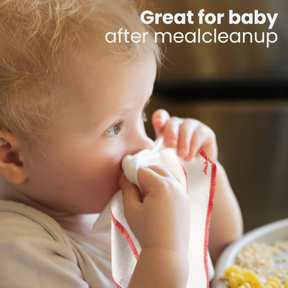 Mixweer 96 Pcs Flannel Cloth Baby Wipes Reusable Baby Diapers Wipes Washable Natural Unbleached Face Wipes Soft and Sturdy Cloth Wipes 8 Colors Outer Stitching 8 x 8 Inches