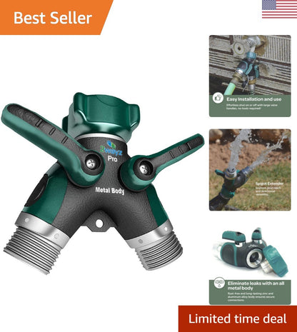 Reinforced metal hose splitter, secured 2020 version